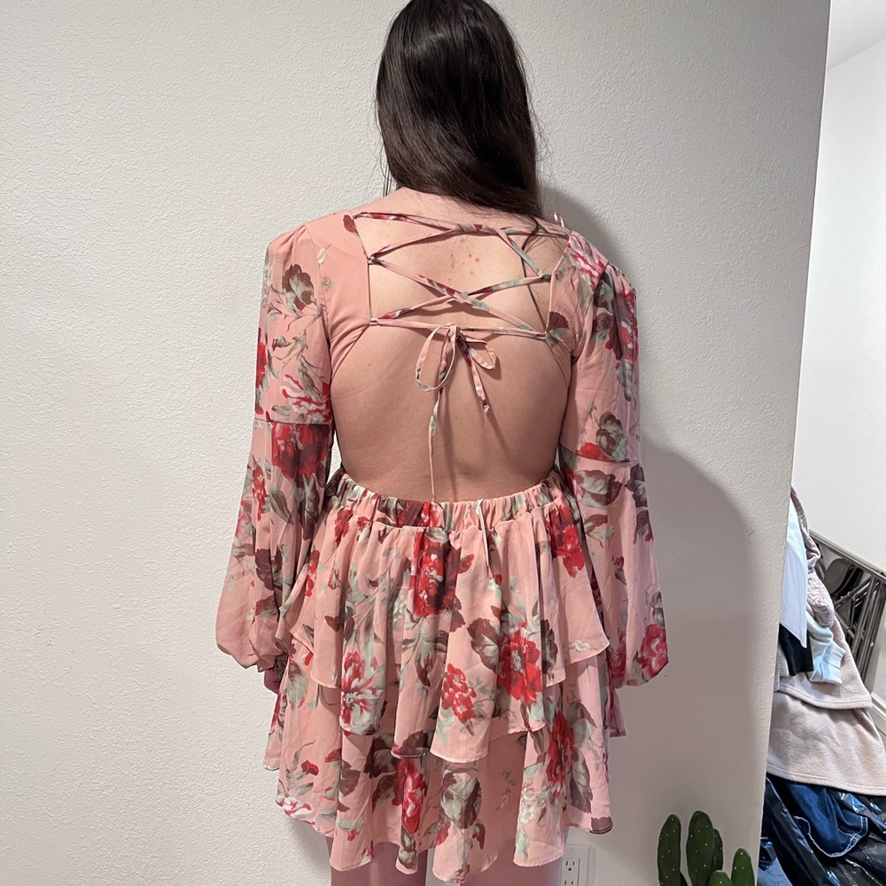 Boho Floral Cut Out Dress New With Tags. Fall